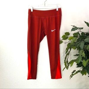 Nike Dri Fit Cropped Red Leggings